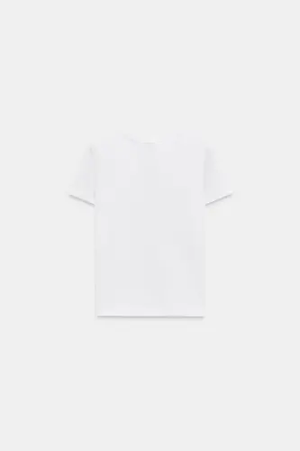INTERLOK KISA KOLLU T-SHIRT-Beyaz - 4