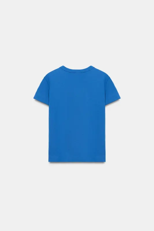 INTERLOK KISA KOLLU T-SHIRT-ELEKTRİK MAVİSİ - 1