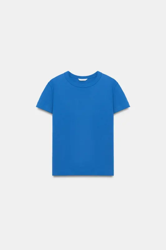 INTERLOK KISA KOLLU T-SHIRT-ELEKTRİK MAVİSİ - 3