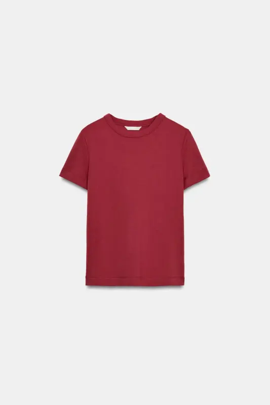 İNTERLOK KISA KOLLU T-SHIRT-Kestane - 5