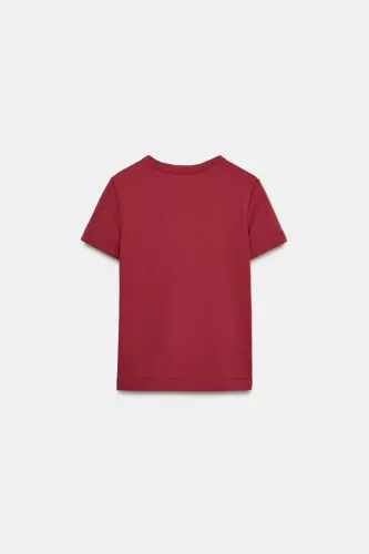 İNTERLOK KISA KOLLU T-SHIRT-Kestane - 6