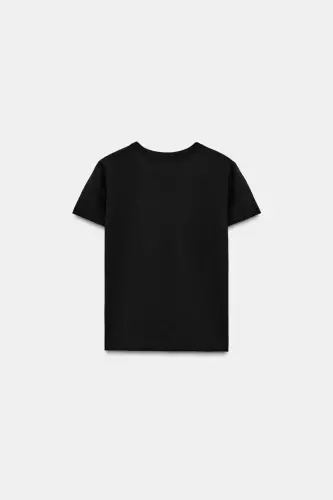 İNTERLOK KISA KOLLU T-SHIRT-Siyah - 5