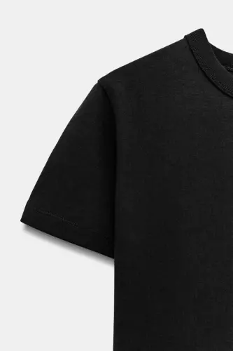 İNTERLOK KISA KOLLU T-SHIRT-Siyah - 6