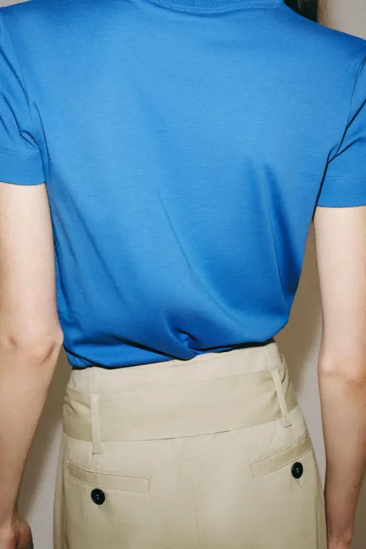 INTERLOK QISQA YENGLI T-SHIRT - ELEKTR MOR RANGI - 5