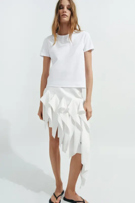 INTERLOK QISQA YENGLI T-SHIRT-Oq - 1