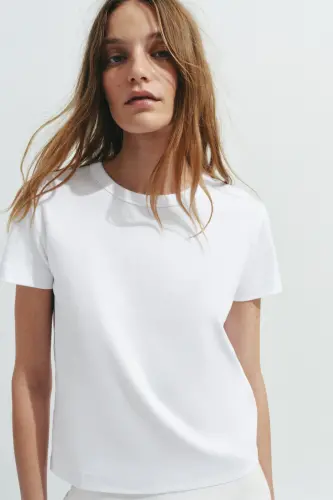 INTERLOK QISQA YENGLI T-SHIRT-Oq - 3