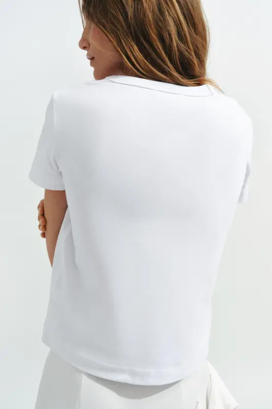INTERLOK QISQA YENGLI T-SHIRT-Oq - 4