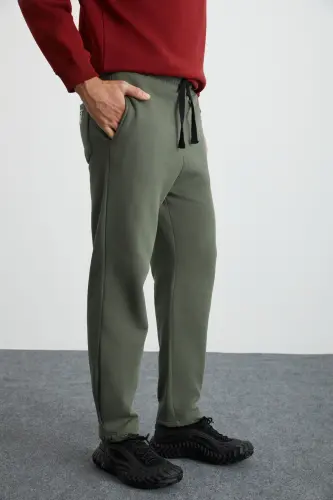 Internal Men's Soft, Brushed Interior, Comfortable Elastic Hem Comfort Brushed Haki Sweatpants-Haki 