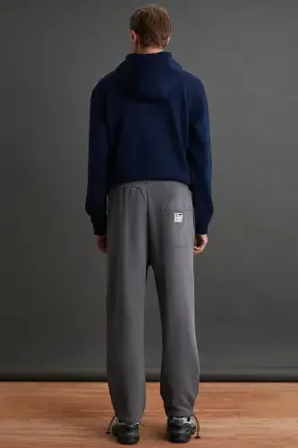 Internal Men's Soft, Comfy, Brushed Inside, Elasticated Hem, Comfort Brushed Gray Sweatpants-Gray - 8