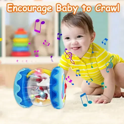 INvench Baby Toys 6-12 months, Musical Drum Educational Sensory Toys for Toddlers 1 2 Year Old Christmas Gifts - JEEMZ (1)