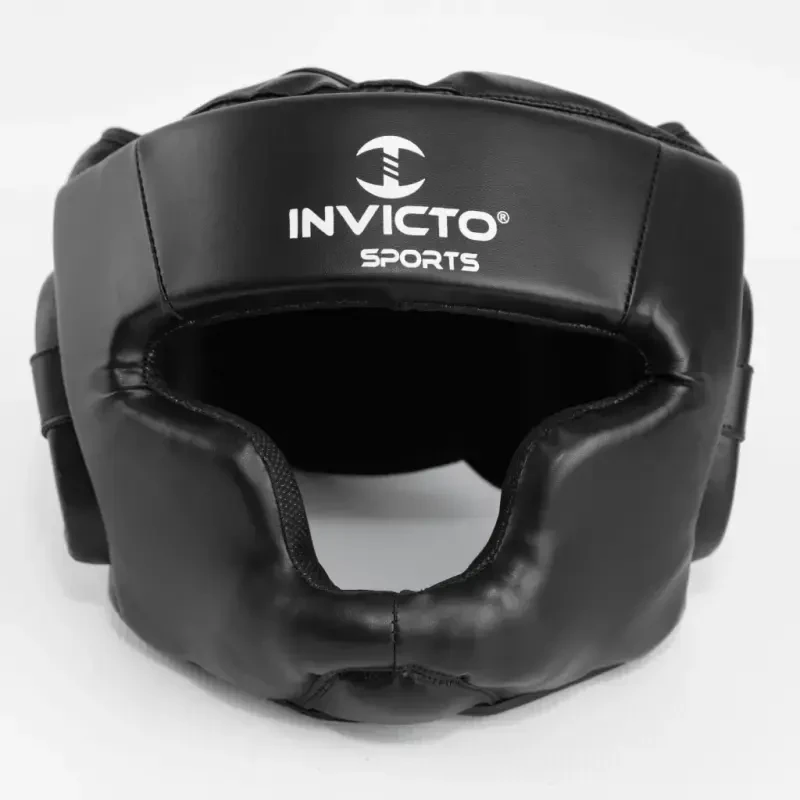Invicto Boxing Headgear, Premium Himoya, Qora, Sozlanishi Mumkin, Ko'p Qatlamli Qoplama - 4