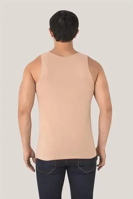 Invisible Athletic Men's Nude Ghost Tank Top 3 Pack 100% Cotton Jersey - 4