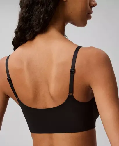 Women's Invisibles Comfort Lightly Lined Retro Bralette QF4783 - Black - 4