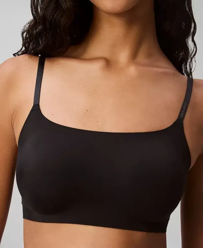 Invisibles Comfort Lightly Lined Retro Bralette QF4783-Black - CALVIN KLEIN