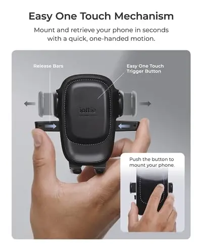 iOttie Easy One Touch Advanced Air Vent Car Phone Mount - Universal Cell Phone Holder for iPhone, Google, Samsung, Moto, Huawei, Nokia, LG, and All Other Smartphones 