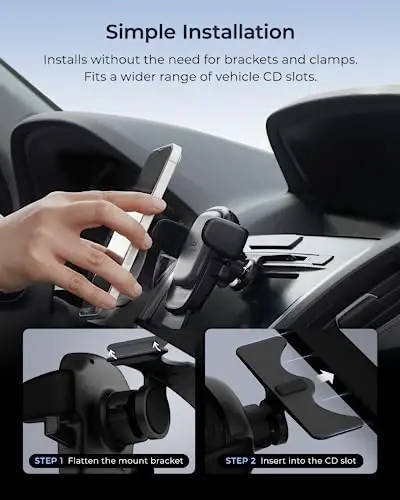 iOttie Easy One Touch Advanced CD Slot Car Phone Mount - Universal Cell Phone Holder for iPhone, Google, Samsung, LG, Moto and All Other Smartphones - IOTTIE (1)