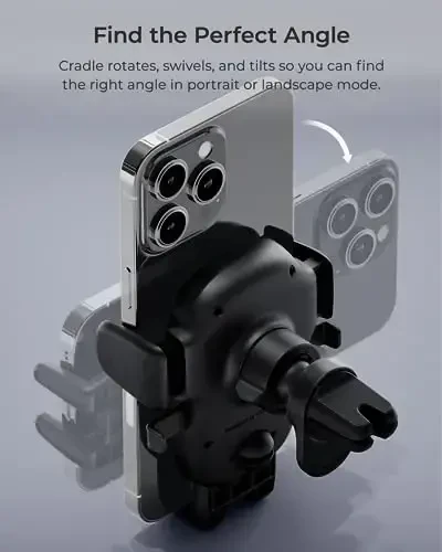 iOttie Easy One Touch Advanced Havo Vent Car Phone Mount - iPhone, Google, Samsung, Moto, Huawei, Nokia, LG va boshqa barcha smartfonlar uchun universal uyali telefon ushlagichi - 5