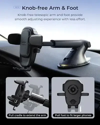 iOttie Easy One Touch Advanced Universal Car Mount Dashboard & Windshield Suction Cup Phone Holder for iPhone, Samsung, Google, All Smartphones - 5