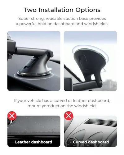 iOttie Easy One Touch Advanced Universal Car Mount Dashboard & Windshield Suction Cup Phone Holder for iPhone, Samsung, Google, All Smartphones - 3