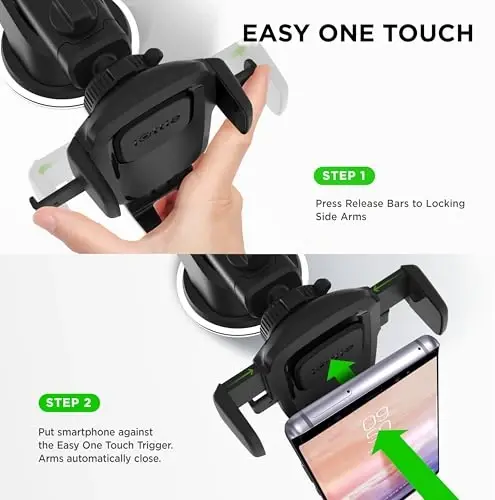 iOttie Easy One Touch Classic Dash & Windshield Universal Car Mount Phone Holder Desk Stand for -iPhone, Samsung, Moto, Huawei, Nokia, LG, Smartphones, Black - 5