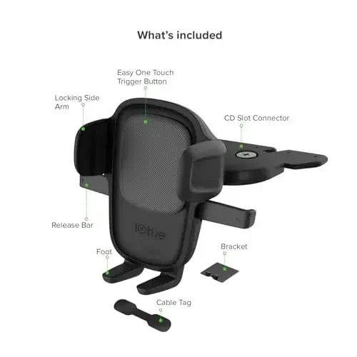iOttie Easy One Touch Signature CD Slot Mount - iPhone, Google, Samsung, Moto, LG va boshqa barcha smartfonlar uchun universal avtomobil telefon ushlagichi - 4
