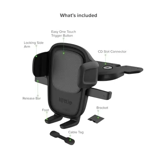 iOttie Easy One Touch Signature CD Slot Mount - Universal Car Phone Holder for iPhone, Google, Samsung, Moto, LG, and all other Smartphones - 4