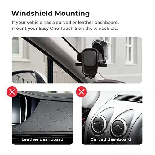 iOttie Easy One Touch Signature Dashboard & Windshield Universal Car Mount Phone Holder Desk Stand with Suction Cup Base and Telescopic Arm for iPhone, Samsung, Google, More Smartphones - 5