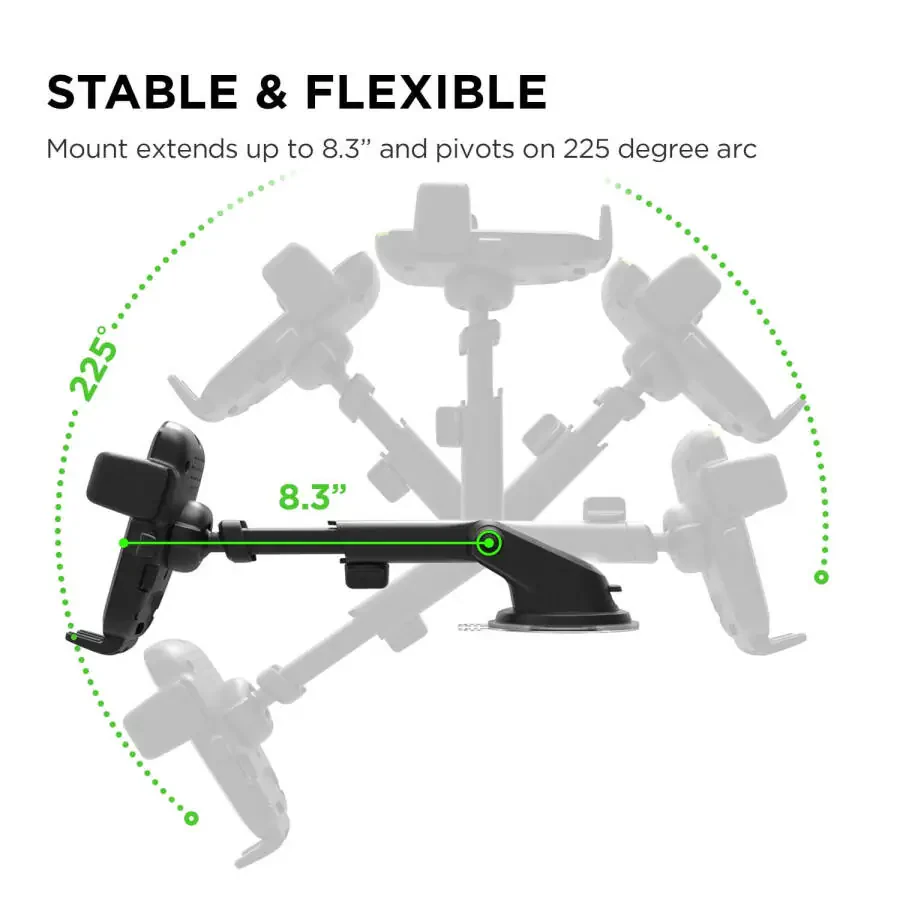 iOttie Easy One Touch Simsiz Qi Sertifikatlangan Tez Zaryadlash, Qurilma Panele va Oldingi Shisha Mashina Ulagichi va Tutqich - 7