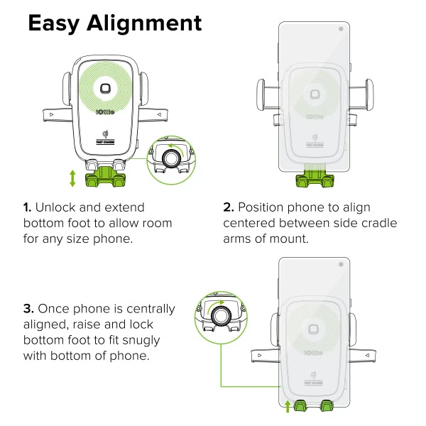 iOttie Easy One Touch Simsiz Qi Sertifikatlangan Tez Zaryadlash, Qurilma Panele va Oldingi Shisha Mashina Ulagichi va Tutqich - 8