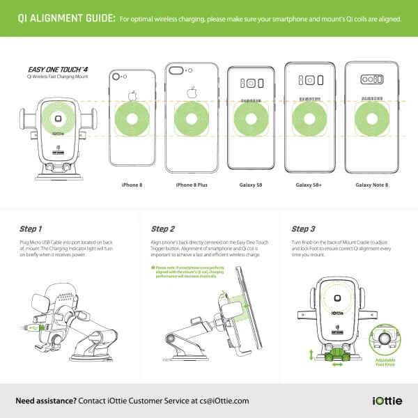 iOttie Easy One Touch Simsiz Qi Sertifikatlangan Tez Zaryadlash, Qurilma Panele va Oldingi Shisha Mashina Ulagichi va Tutqich - 9