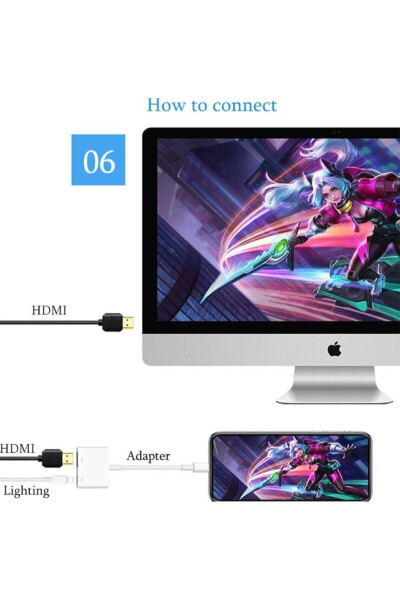 Ipad Iphone 6 7 8 X 11 12 13 Pro Uyumlu Lightning To Hdmi Lightning Çevirici Iphone Görüntü Aktarıcı - 4