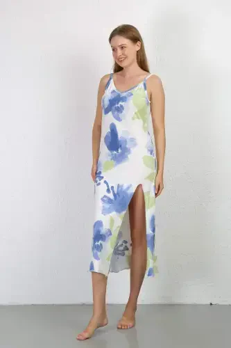 Ipak kurmali uzun yirtiq kiyimli penje kechki kiyimi 90128 - 4