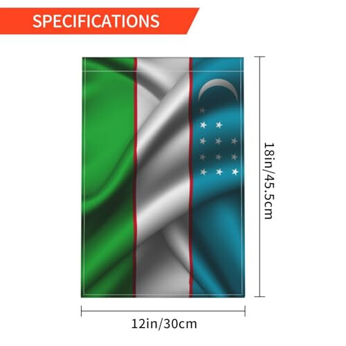 Ipak Uslubidagi O'zbekiston Bayrog'i Bog' Bayroqlari Tashqarida 12x18 dyuymli Ikki Tomonlama Bog' Bayrog'i Uy Maysa Dekor Bayrog'i Bayram Mavsumiy Xush Kelibsiz Bayroqlari - 6
