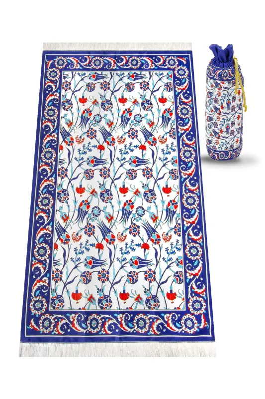 İpek Dokulu Taşıma Çantalı Seccade Ipk02 - Lacivert - 1