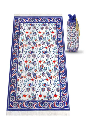 İpek Dokulu Taşıma Çantalı Seccade Ipk02 - Lacivert - 9