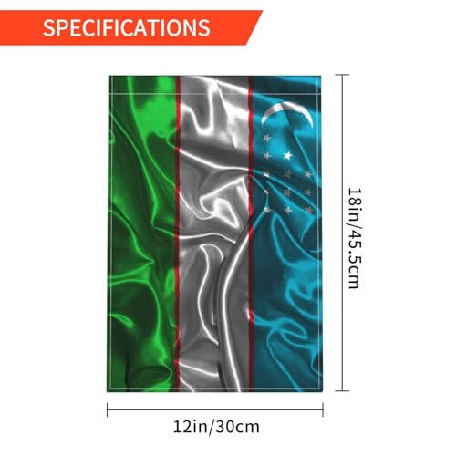 İpek Stil Özbekistan Bayrağı Bahçe Bayrakları Dış Mekan 12x18 İnç Çift Taraflı Bahçe Bayrağı Ev Çim Dekor Bayrağı Tatil Mevsimsel Hoş Geldiniz Bayrakları - 6