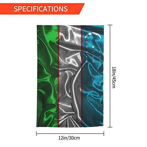 İpek Tarzı Özbekistan Bayrağı Bahçe Bayrağı 12x18 İnç Çift Taraflı Dış Bahçe Dekor Afiş Bahçe Hoş Geldiniz Bayrakları - 4