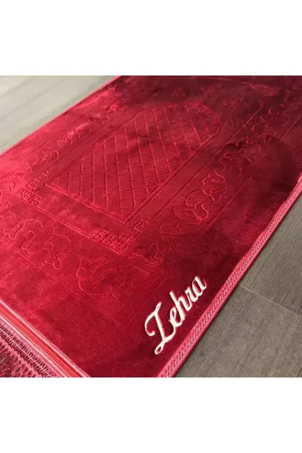 Ipekçe Home Lüks Hediyelik Kadife Damat Gelin Nişan Bohça Kişiye Özel Isimli Namazlık Seccade - 1