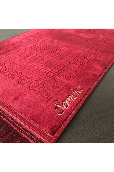 Ipekçe Home Lüks Hediyelik Kadife Damat Gelin Nişan Bohça Kişiye Özel Isimli Namazlık Seccade - 3