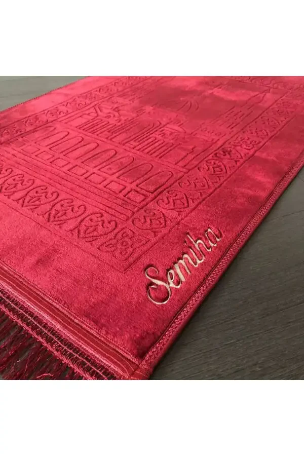 Ipekçe Home Lüks Hediyelik Kadife Damat Gelin Nişan Bohça Kişiye Özel Isimli Namazlık Seccade - 3