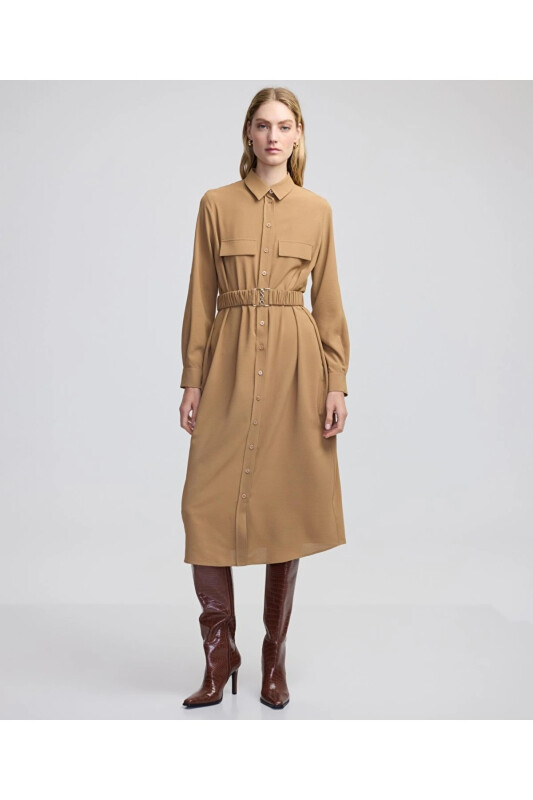 ipekyol Shirt Dress with Metal Buckle - 1