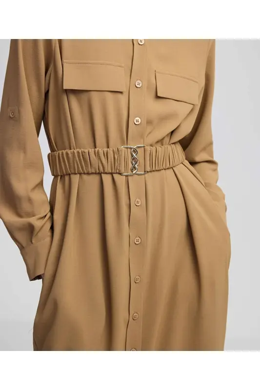 ipekyol Shirt Dress with Metal Buckle - 2
