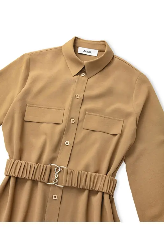 ipekyol Shirt Dress with Metal Buckle - 4