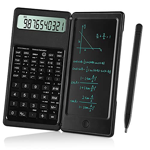 IPepul Scientific Calculators for Students, 10-Digit Large Screen, Math Calculator with Notepad, Classroom Must Haves for Middle High School Supplies & College (Black) - 1