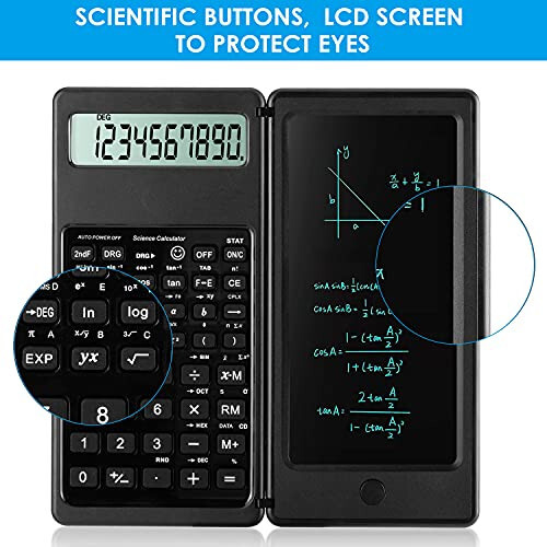 IPepul Scientific Calculators for Students, 10-Digit Large Screen, Math Calculator with Notepad, Classroom Must Haves for Middle High School Supplies & College (Black) - 4