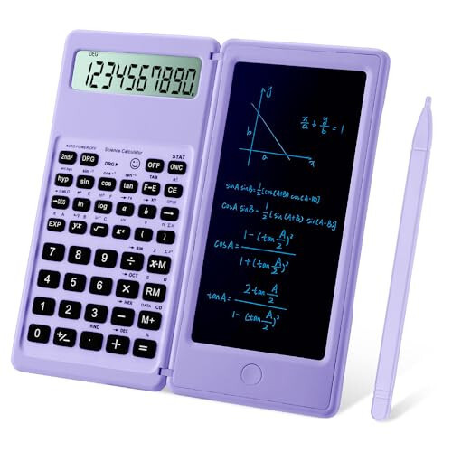 IPepul Scientific Calculators for Students, 10-Digit Large Screen, Math Calculator with Notepad, Classroom Must Haves for Middle High School Supplies & College(Purple) - 1