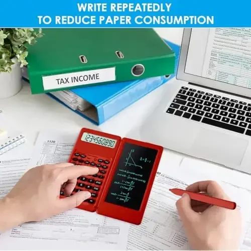 IPepul Scientific Calculators for Students, Red Math Calculator with Notepad,10-Digit Large Screen, Classroom Must Haves for Middle High School Supplies & College (Red) - 6