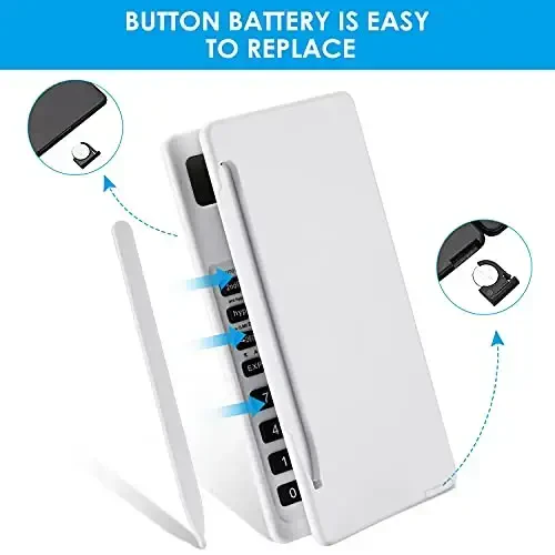 IPepul Scientific Calculators for Students, White Math Calculator with Notepad,10-Digit Large Screen, Classroom Must Haves for Middle High School Supplies & College (White) - 5