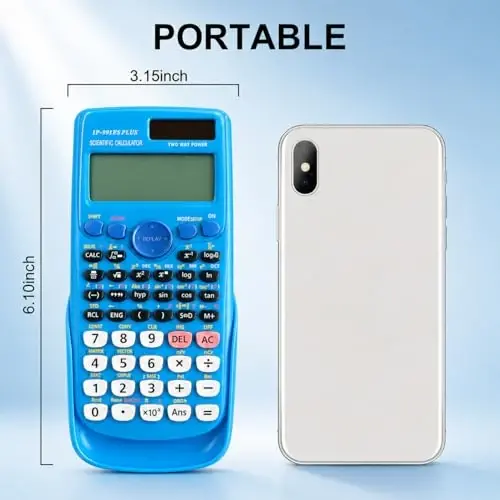 IPEROT Scientific Calculators,Scientific Calculator 417 Function,Desktop Math Solar Calculators School Supplies Suitable for High School and College Students Algebra and Other Math Textbooks,Blue - 5