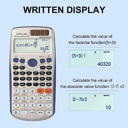 IPEROT Ilmiy Kalkulyatorlari, Quyosh Ilmiy Kalkulyatori Katta Ekran 417 Funktsiya, Kalkulyatorlar O'rta Maktab va Kollej Talabalari Uchun Juda Qulay Hisoblash Asboblari Hisob-kitob Algebra va Boshqa Matematika Darsliklari (Quyosh Energiyasi) - 4